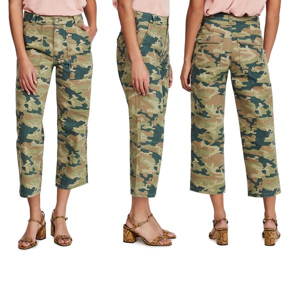 Free People Denim - Free People Remy Camouflage Crop Denim Pants 30